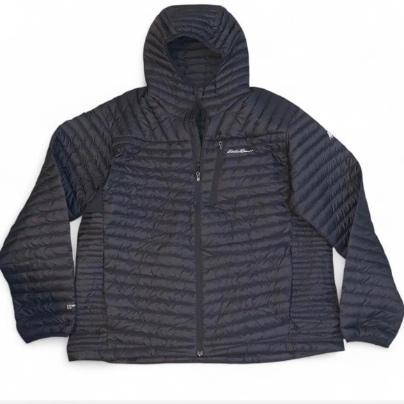 Eddie Bauer Men's Black Hooded first ascent stormdown 800 2XL down fill coat - Picture 1 of 8